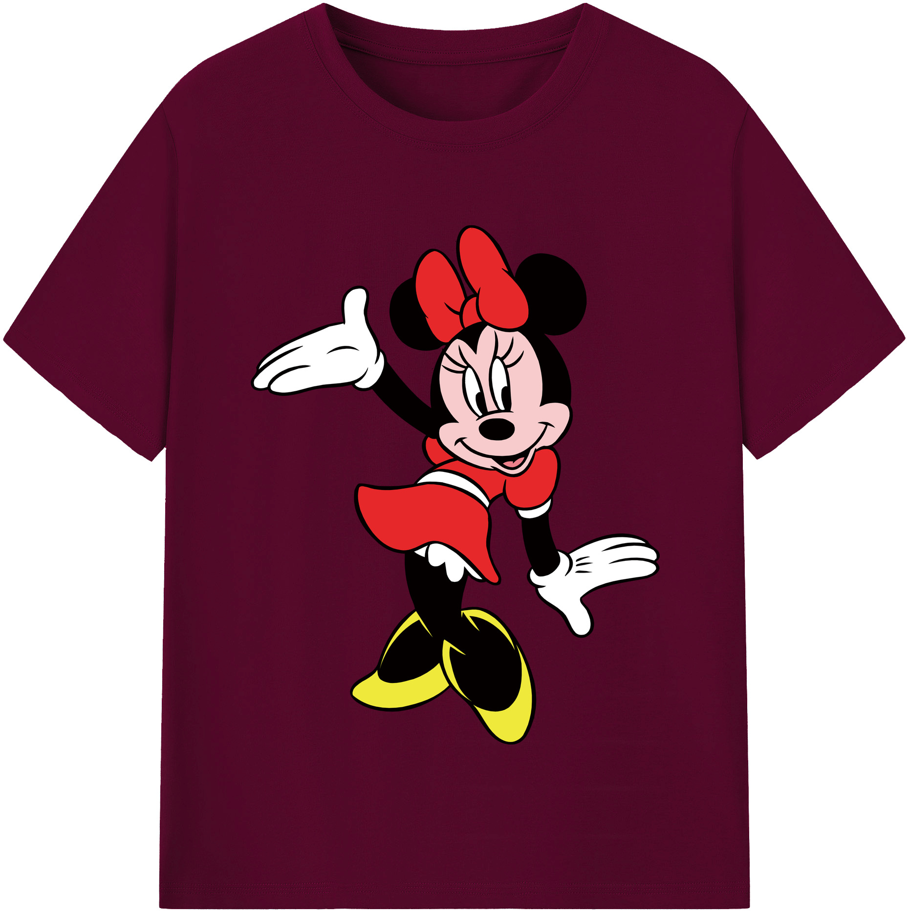 （画像用） ミッキーマウス Mickey Mouse レディースカジュアルプリントTシャツ（綿100％）